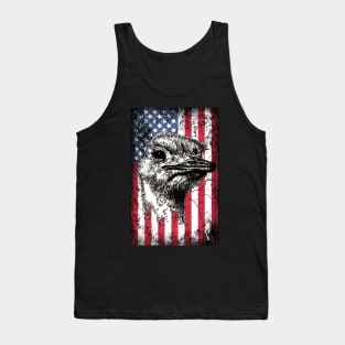 Patriotic Ostrich American Flag Tank Top